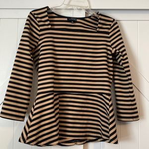 The Limited Black and Tan Stripe Long Sleeve Tunic